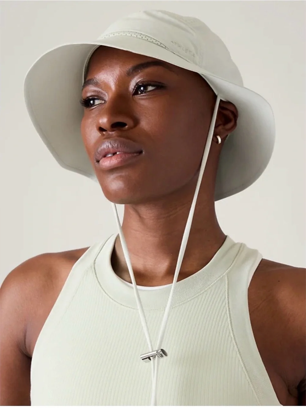 Athleta Lightweight Packable Excursion Trail Bucket Hat NWT S/M Drawstring Sage